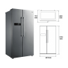MIDEA MERS530FGF02G Side by Side Kühl-Gefrierkombination (F, 1775 mm hoch, Inox)
