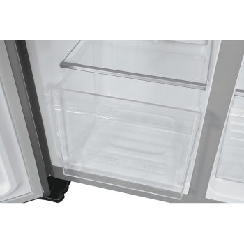 EXQUISIT SBS46-010F inoxlook Kühlgefrierkombination (289,13 kWh/Jahr, F, 1780 mm hoch, Edelstahloptik)