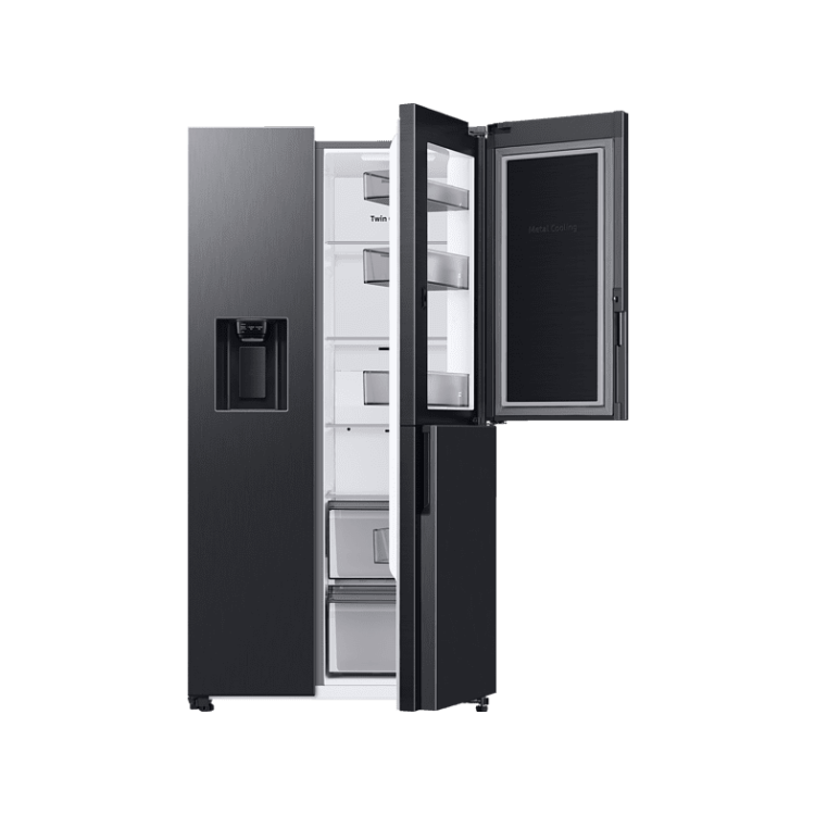 SAMSUNG RH68B8821B1/EG Side-by-Side (E, 1780 mm hoch, Premium Black Steel/Urban Silver)
