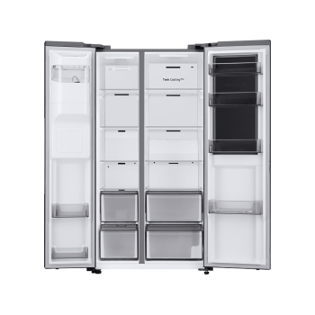 SAMSUNG RH68B8521B1/EG Side-by-Side (E, 1780 mm hoch, Premium Black Steel/Urban Silver)