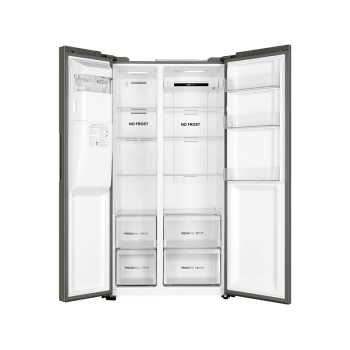 HAIER HSR3918FIMP Side-by-Side (393 kWh/Jahr, F, 117,5 cm hoch, Edelstahl)