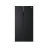 HAIER HSR3918ENPB Kühl-Gefrierkombination Side by Side (317 kWh/Jahr, E, 177,5 cm hoch, Schwarz)
