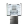 HAIER HB18FGSAAA French Door (E, 1900 mm hoch, Design-Glasfront in Silber)