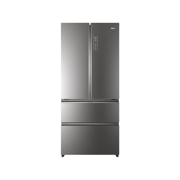 HAIER HB18FGSAAA French Door (E, 1900 mm hoch, Design-Glasfront in Silber)