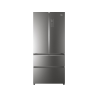 HAIER HB18FGSAAA French Door (E, 1900 mm hoch, Design-Glasfront in Silber)