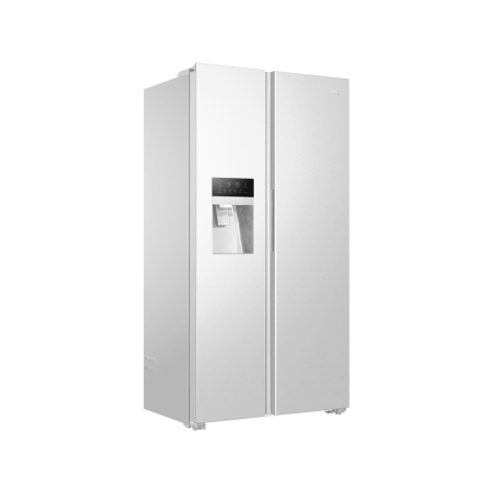 HAIER HSR3918FIPW Kühl-Gefrierkombination Side-by-Side (393 kWh/Jahr, F, 177,5 cm hoch, Weiß)