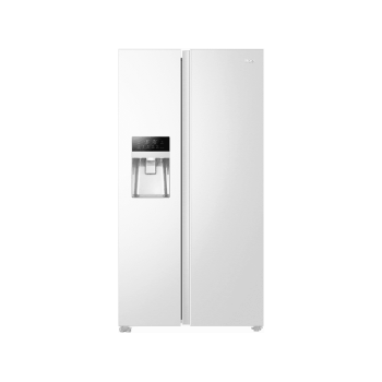 HAIER HSR3918FIPW Kühl-Gefrierkombination Side-by-Side (393 kWh/Jahr, F, 177,5 cm hoch, Weiß)