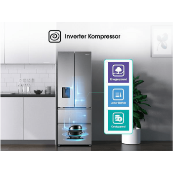 HISENSE RF632N4WIE French Door (E, 2000 mm hoch, Grau)