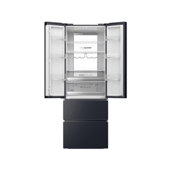 HAIER HFW7720ENMB Kühl-Gefrierkombination (E, 2006 mm hoch, Obsidian Black Inox )