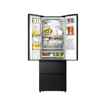 HISENSE RF632N4WFE French Door (295 kWh/Jahr, E, 2000 mm hoch, Schwarz)