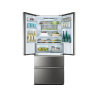 HAIER HB18FGSAAA French Door (E, 1900 mm hoch, Design-Glasfront in Silber)