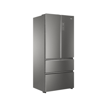 HAIER HB18FGSAAA French Door (E, 1900 mm hoch, Design-Glasfront in Silber)