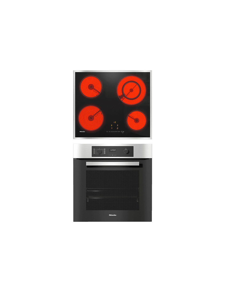 MIELE H 2267-1 E + KM 6003 LPT, Einbauherdset (Elektrokochfeld, A+, 76 Liter)