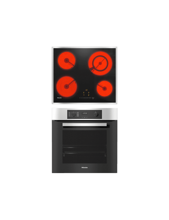 MIELE H 2267-1 E + KM 6003 LPT, Einbauherdset (Elektrokochfeld, A+, 76 Liter)