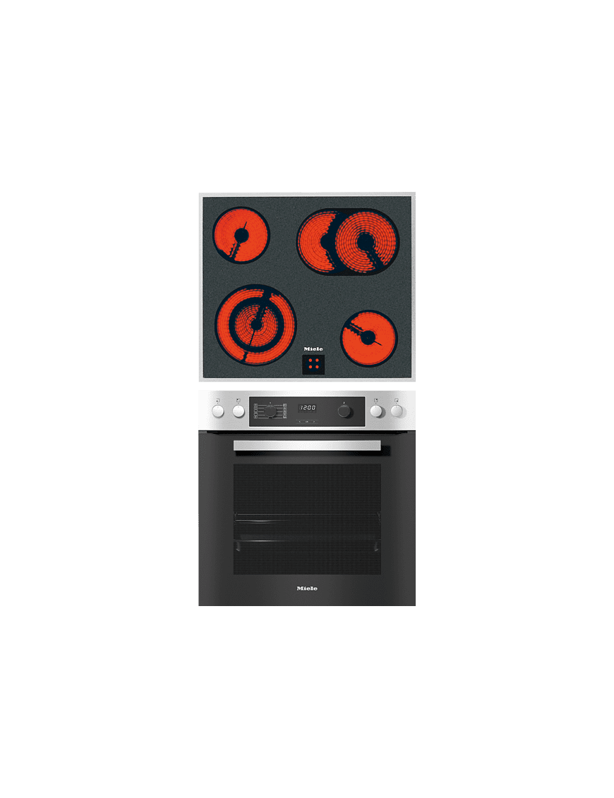 MIELE H 2265-1E + KM 6003 LPT E ACTIVE, Einbauherdset (Elektrokochfeld, A+, 76 Liter)