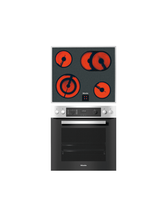 MIELE H 2265-1E + KM 6003 LPT E ACTIVE, Einbauherdset (Elektrokochfeld, A+, 76 Liter)