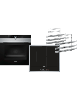SIEMENS EQ 872 DV 01R (HB672GBS1+ED645FQC5E+HZ638370) iQ700, Einbaubackofenset (Induktionskochfeld, A+, 71 Liter)
